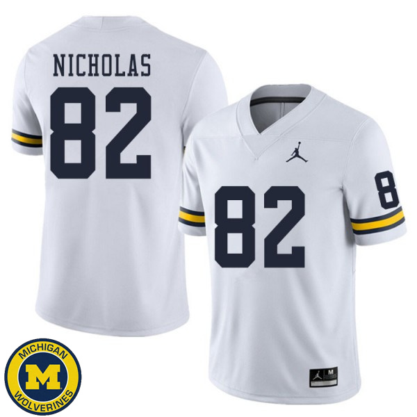 Men University of Michigan #82 Desmond Nicholas White NCAA Player Game Jersey